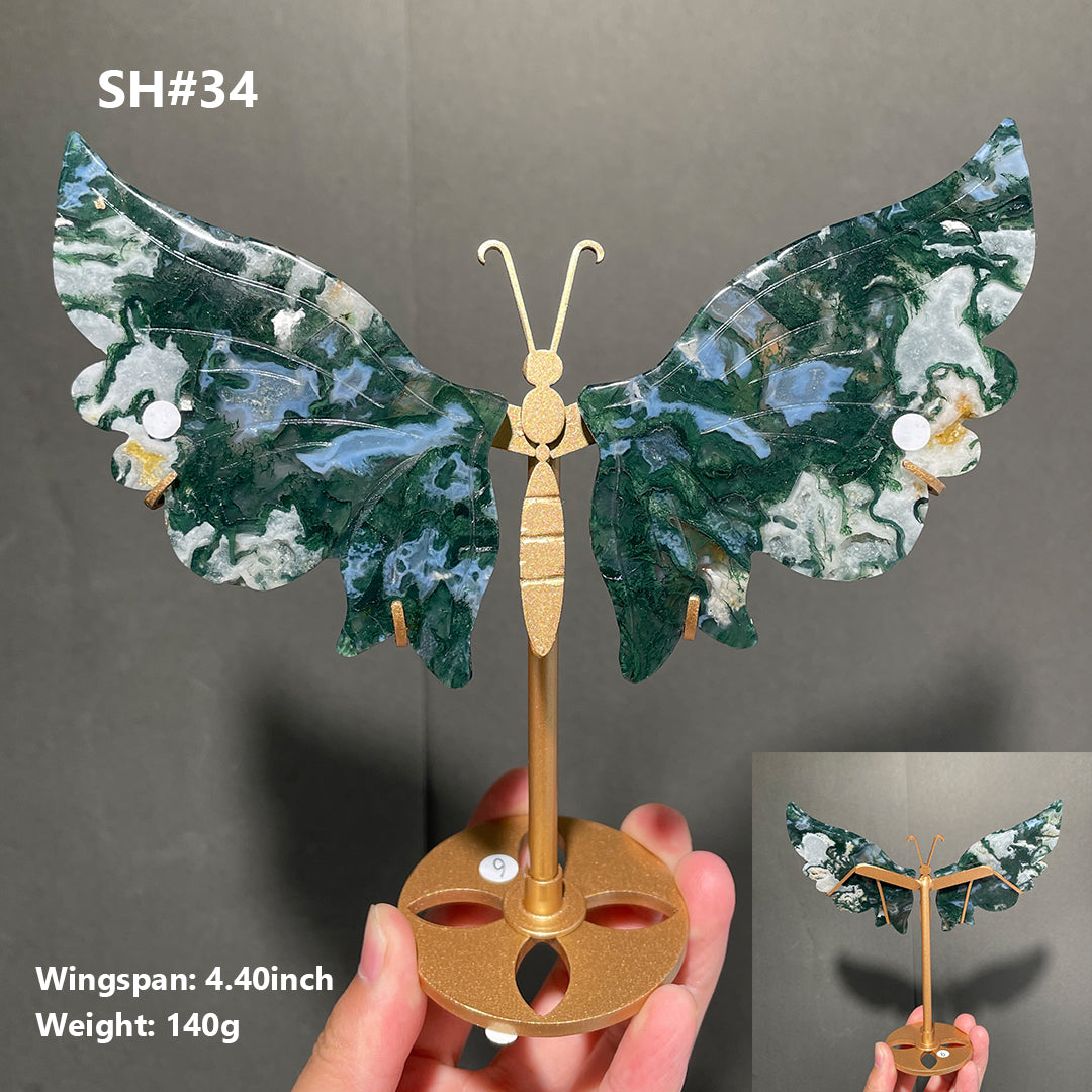 Unique,Moss Agate Butterfly