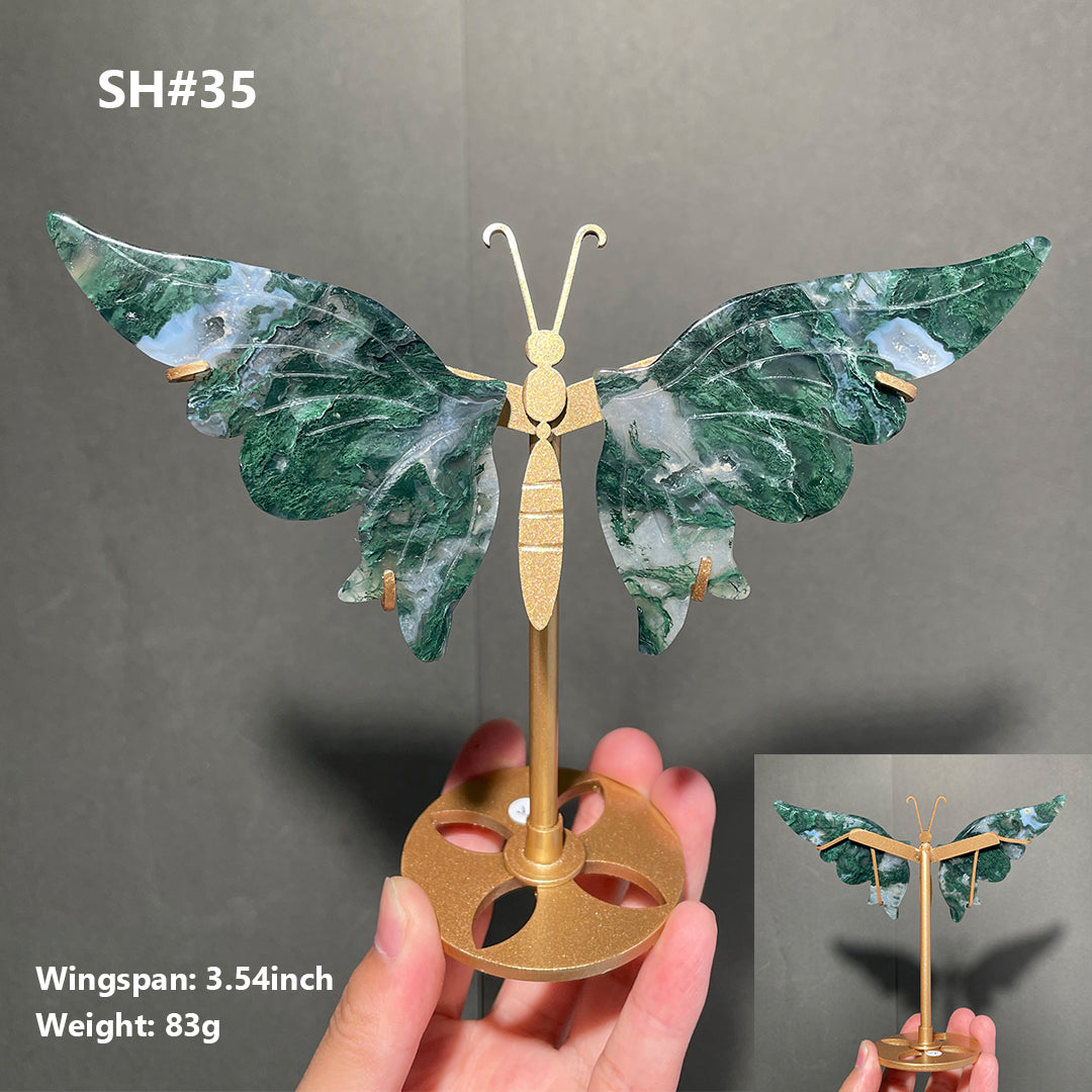 Unique,Moss Agate Butterfly