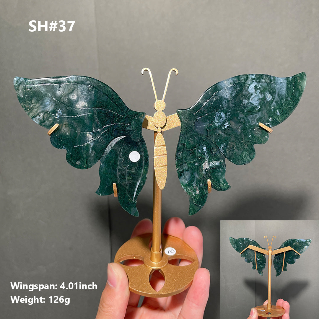 Unique,Moss Agate Butterfly