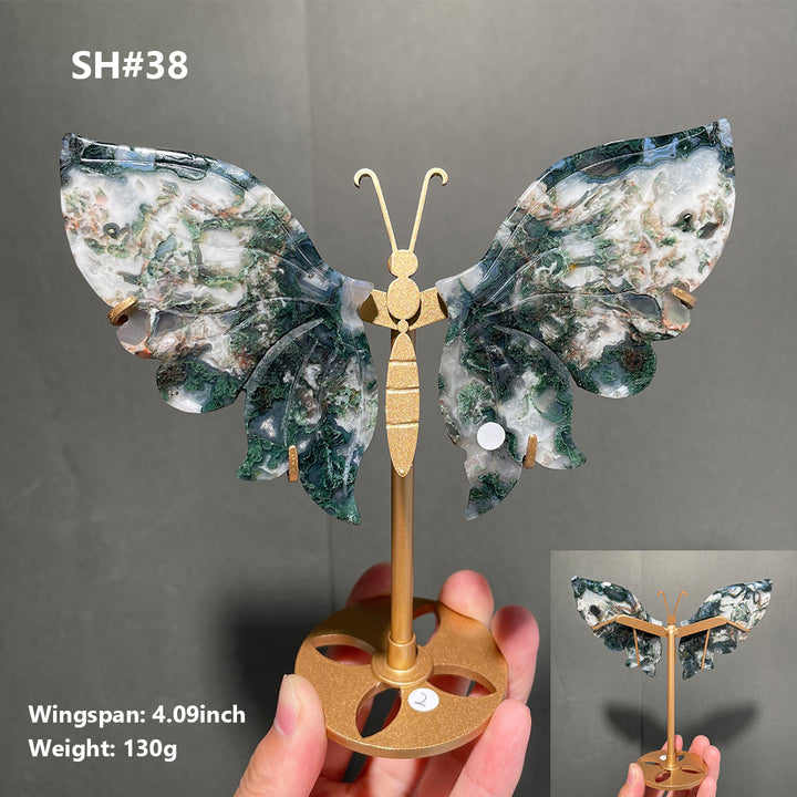 Unique,Moss Agate Butterfly
