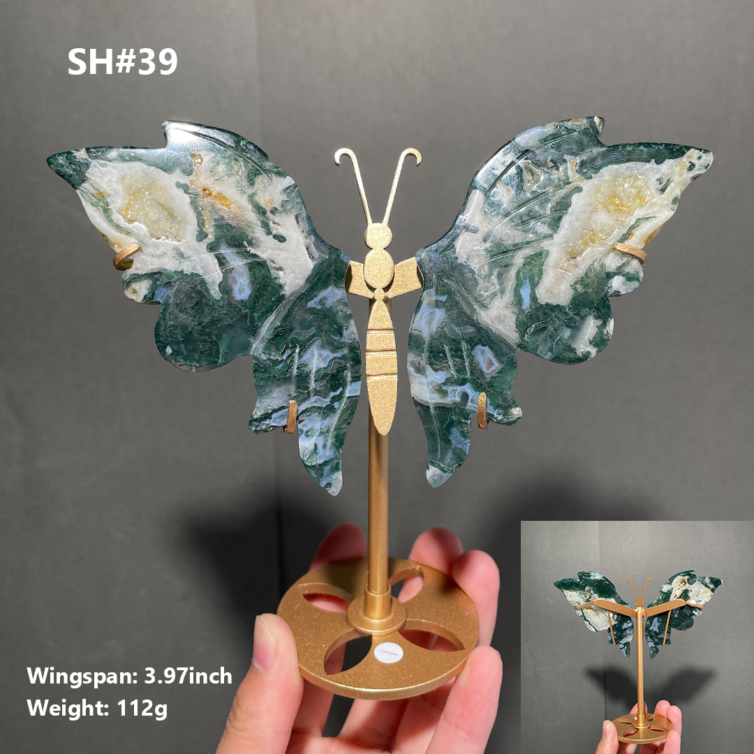 Unique,Moss Agate Butterfly