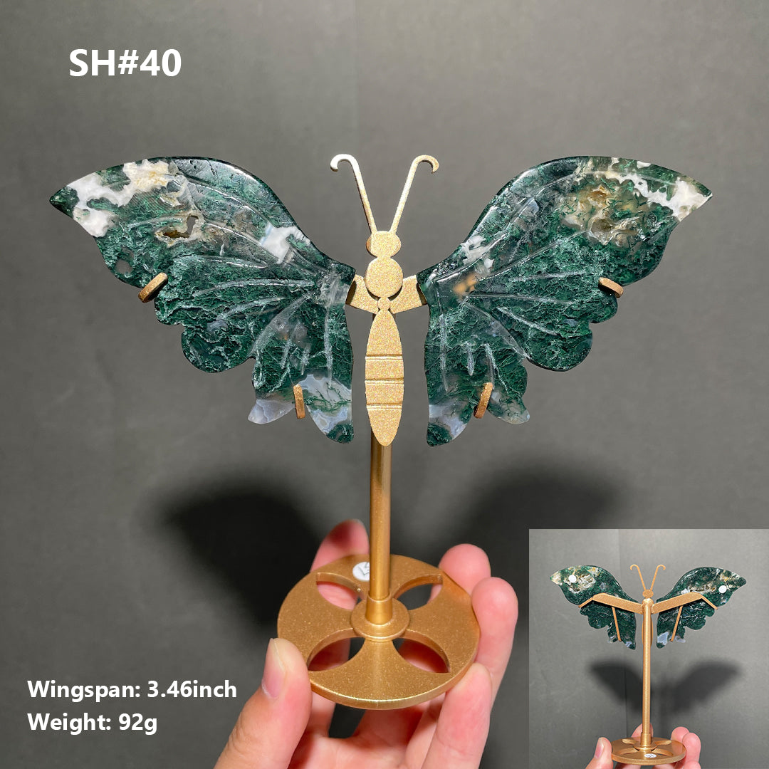 Unique,Moss Agate Butterfly