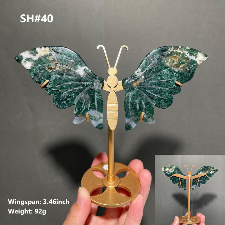 Unique,Moss Agate Butterfly