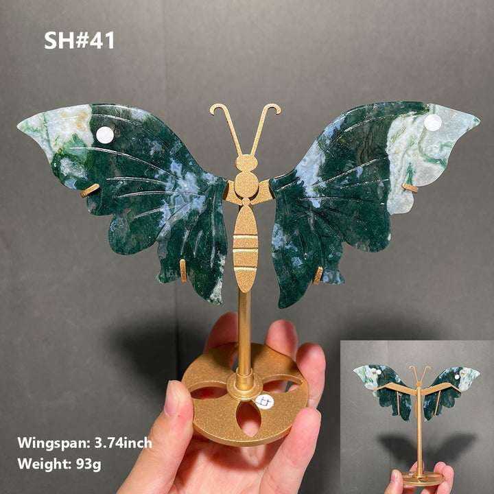 Unique,Moss Agate Butterfly