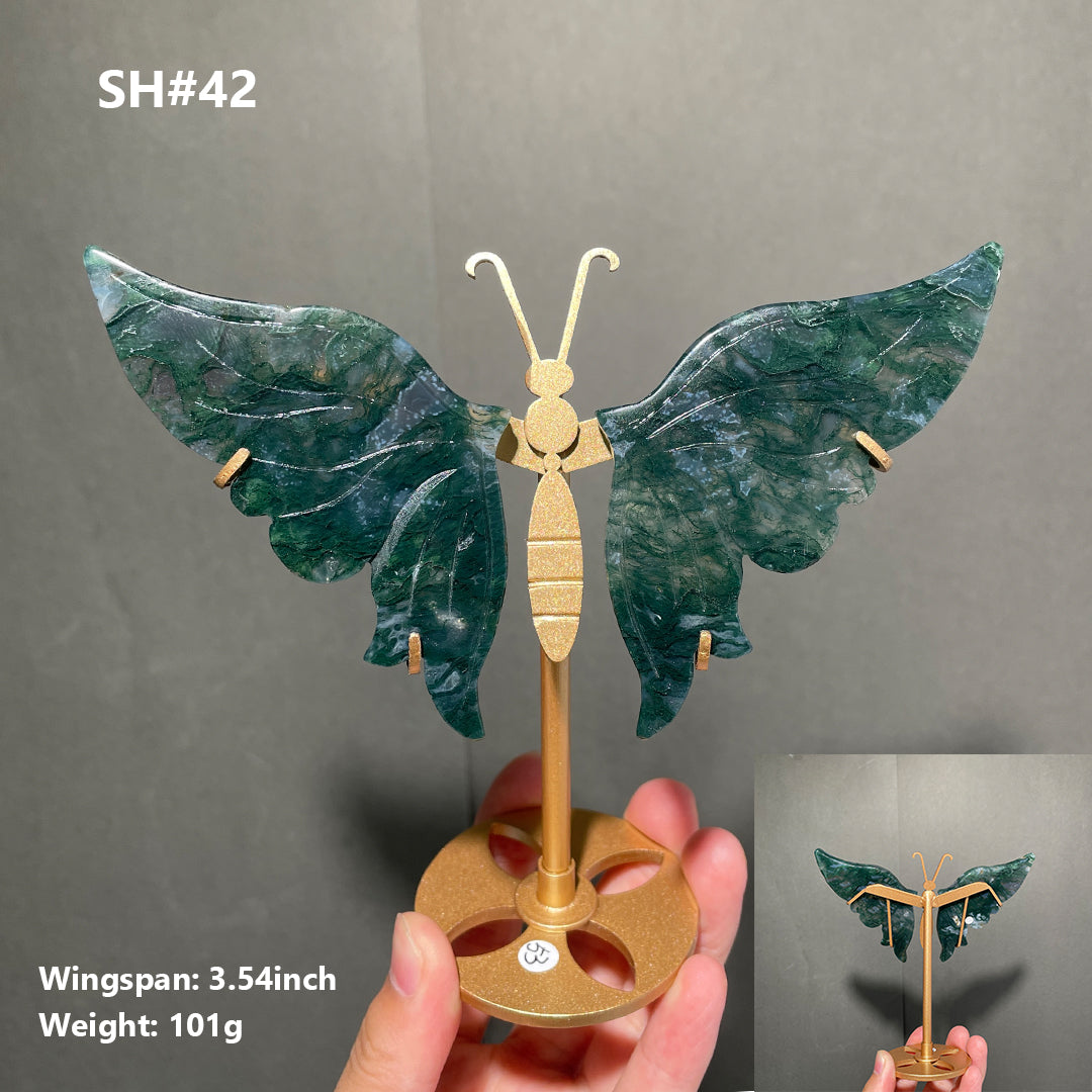 Unique,Moss Agate Butterfly