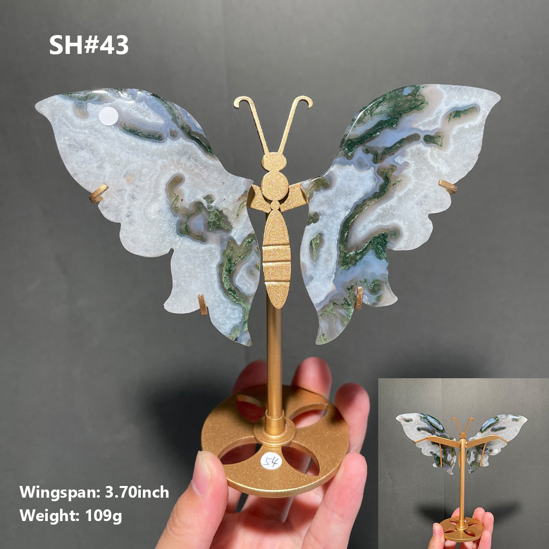 Unique,Moss Agate Butterfly