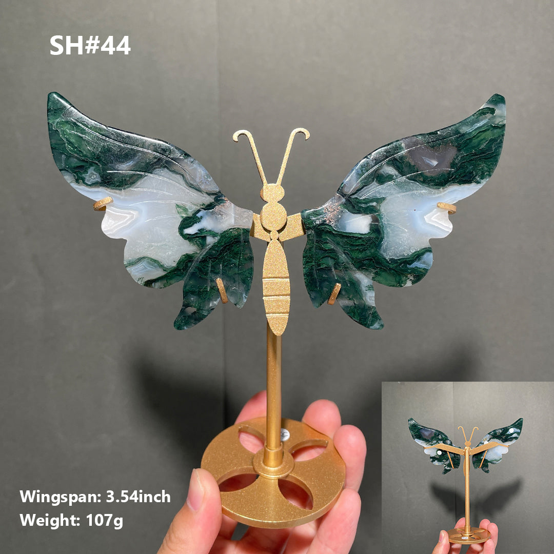 Unique,Moss Agate Butterfly