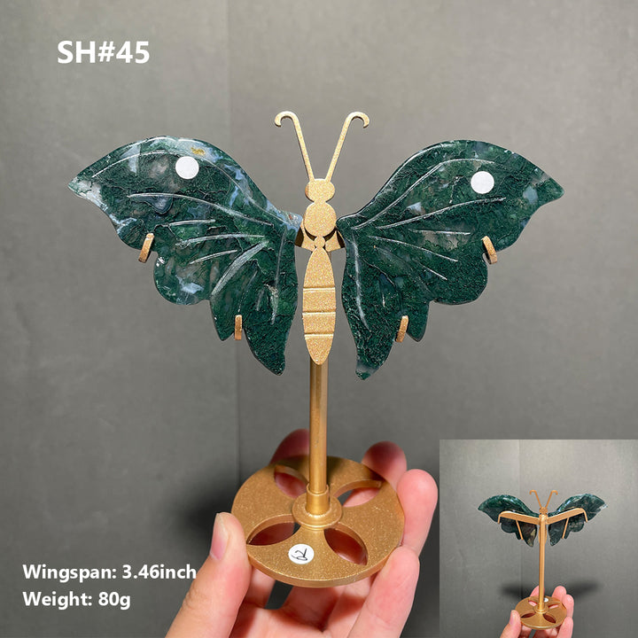 Unique,Moss Agate Butterfly
