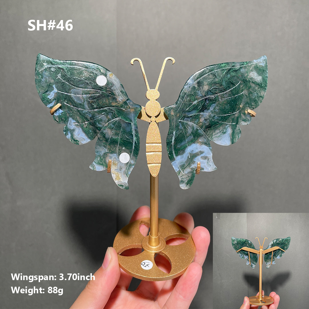 Unique,Moss Agate Butterfly