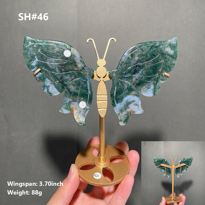 Unique,Moss Agate Butterfly