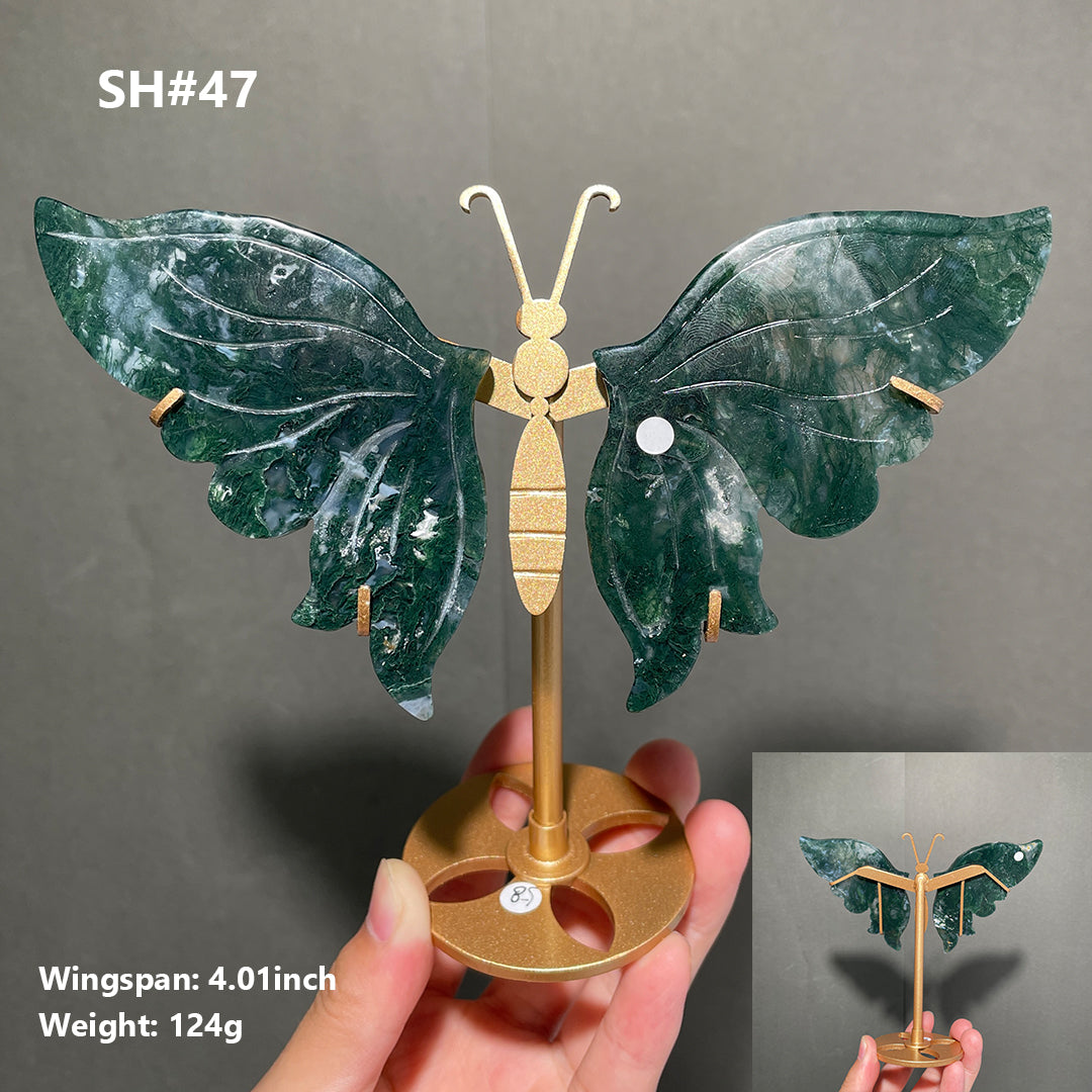 Unique,Moss Agate Butterfly