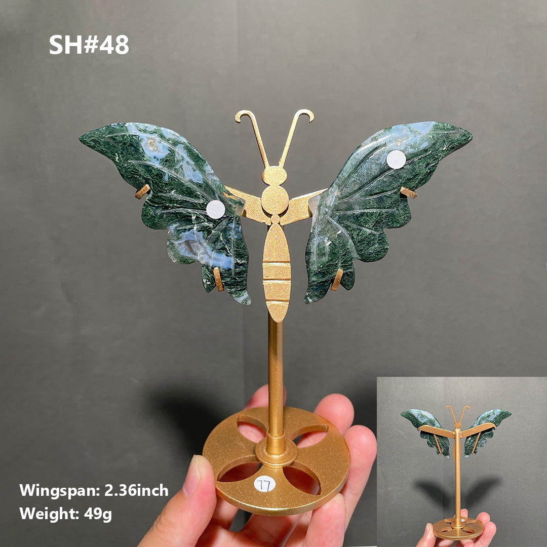 Unique,Moss Agate Butterfly