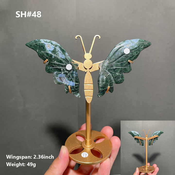 Unique,Moss Agate Butterfly