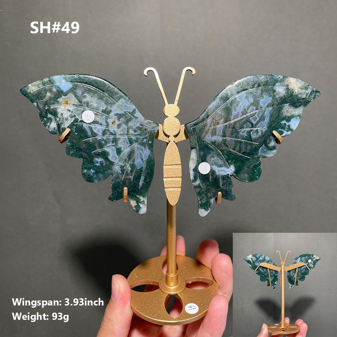 Unique,Moss Agate Butterfly