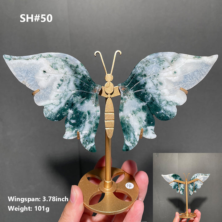 Unique,Moss Agate Butterfly