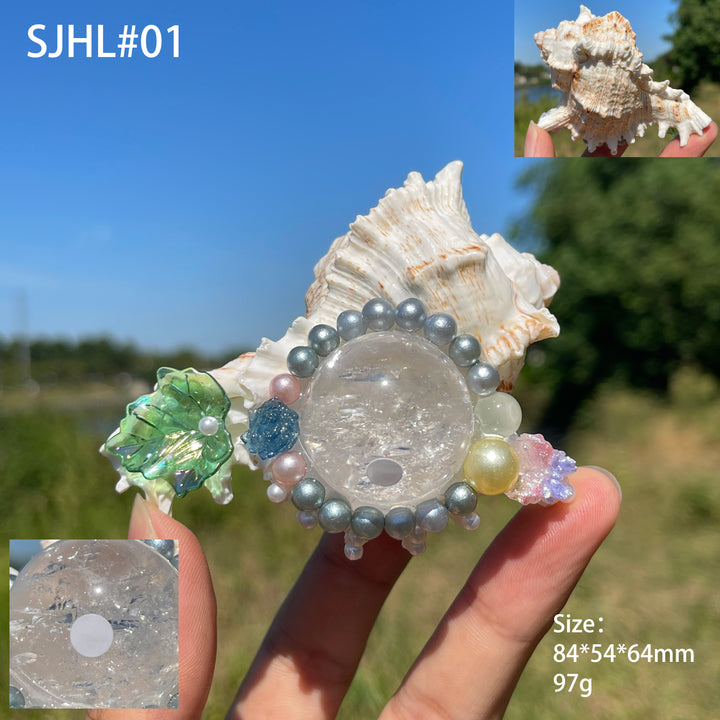 Unique,A Slightly Imperfect Natural Crystal Sphere With Conch
