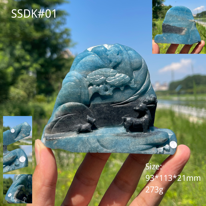 Unique,A Slightly Imperfect Natural Crystal Art rolleite Landscape Carving