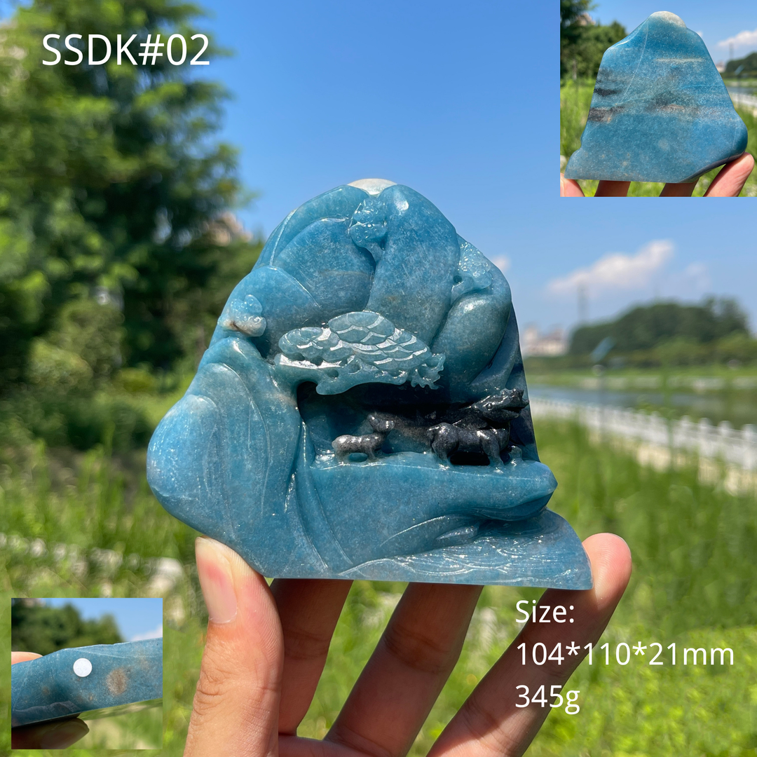Unique,A Slightly Imperfect Natural Crystal Art rolleite Landscape Carving