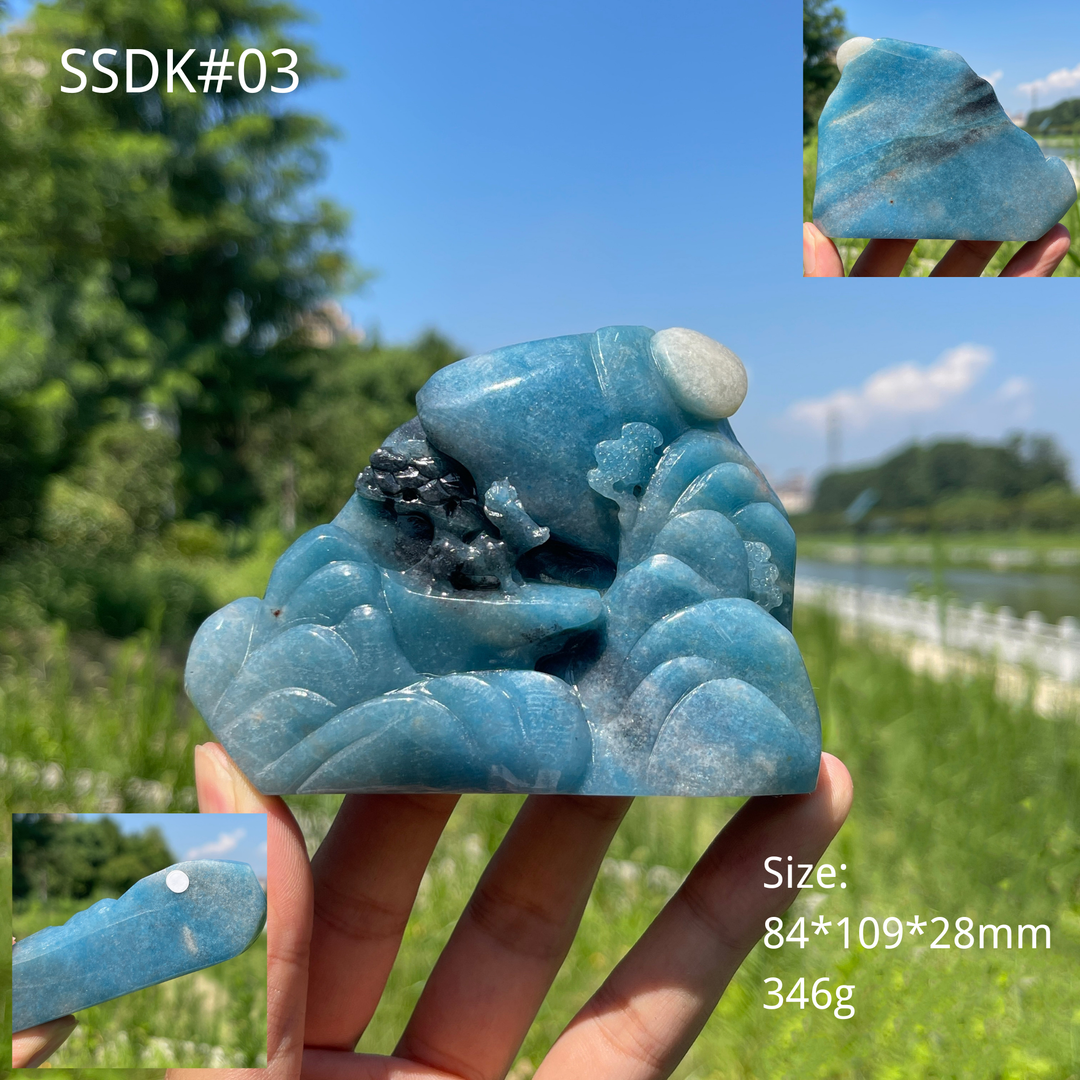 Unique,A Slightly Imperfect Natural Crystal Art rolleite Landscape Carving