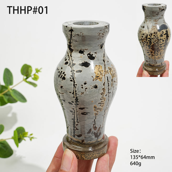 Unique,Natural Crystal Carving Picture Jasper Vase