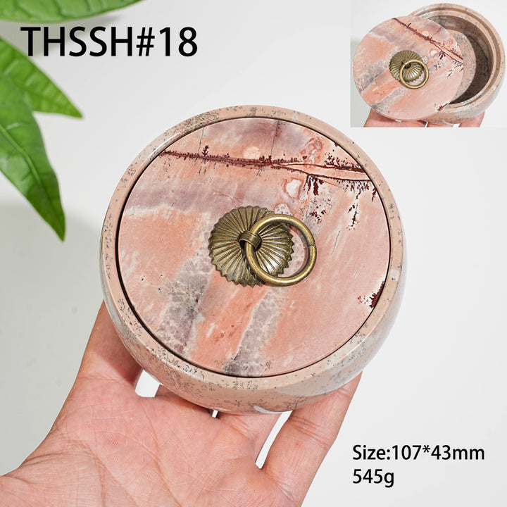 Unique,Natural Artisan Picture Jasper Trinket Box