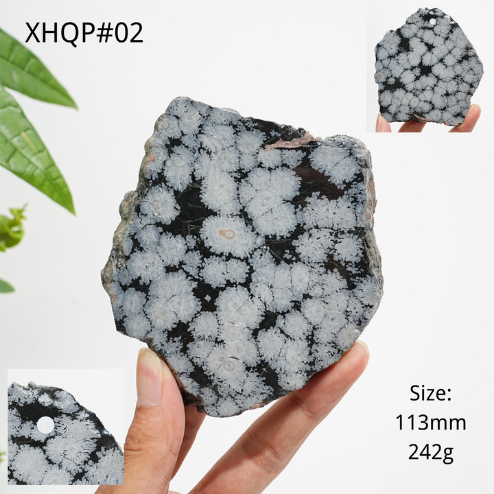 Unique,A Slightly Imperfect Natural Crystal Snowflake Obsidian Slice