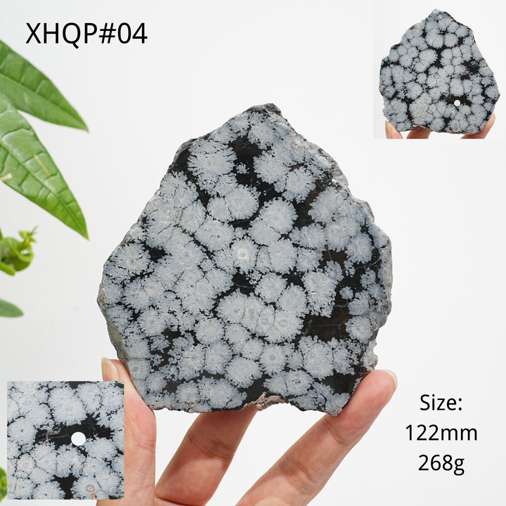 Unique,A Slightly Imperfect Natural Crystal Snowflake Obsidian Slice