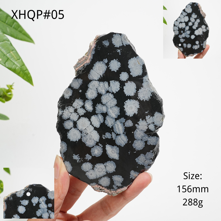 Unique,A Slightly Imperfect Natural Crystal Snowflake Obsidian Slice