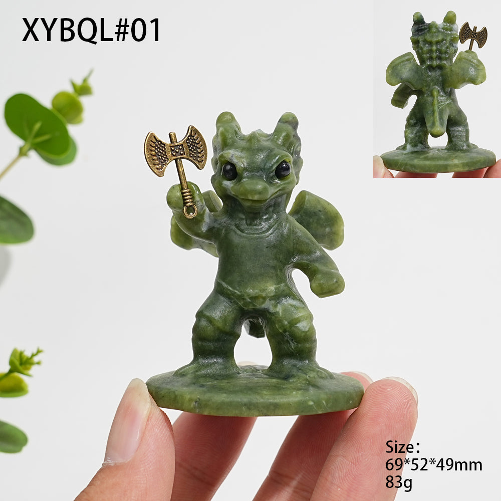 Unique,Natural Crystal Serpentine Warrior Dragon