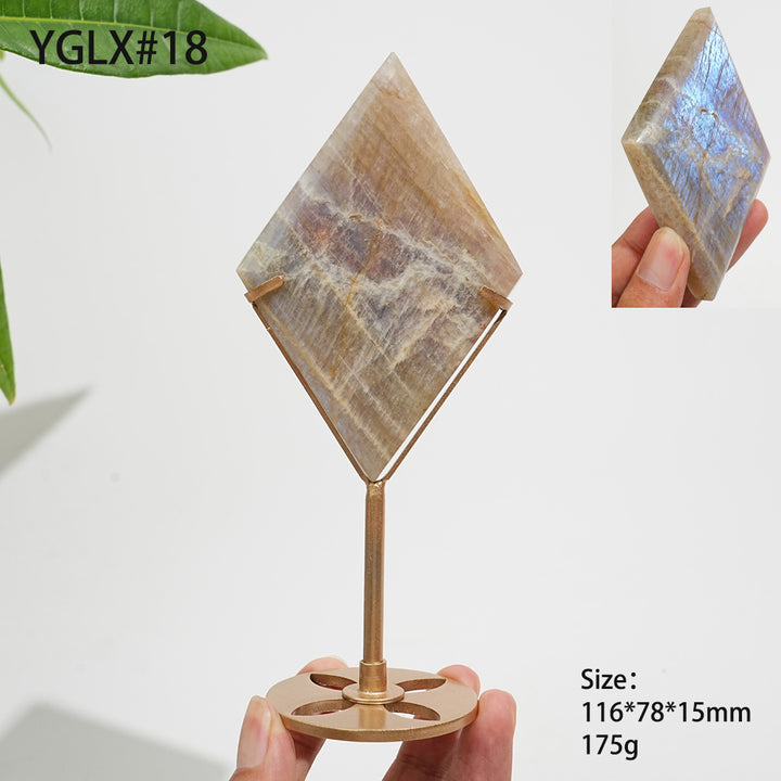 Unique,Natural Crystal Moonstone Diamond Slice