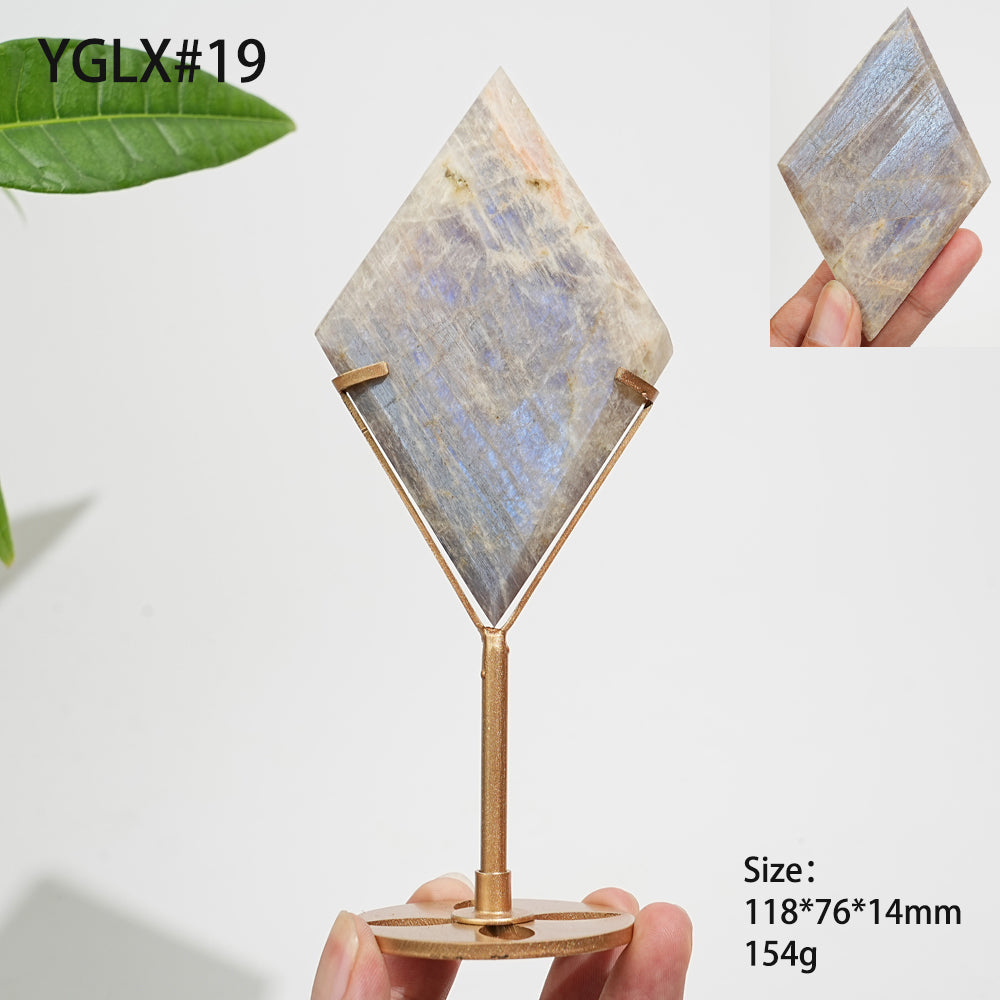 Unique,Natural Crystal Moonstone Diamond Slice
