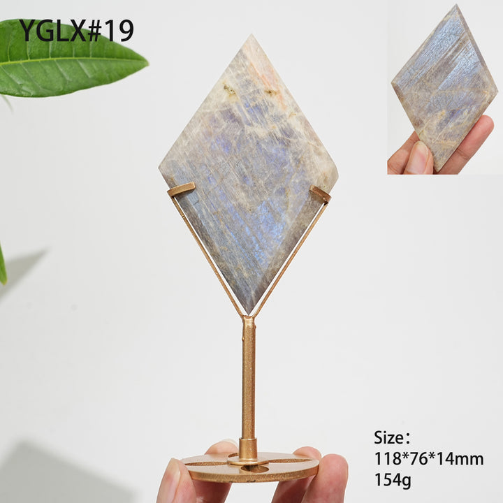 Unique,Natural Crystal Moonstone Diamond Slice