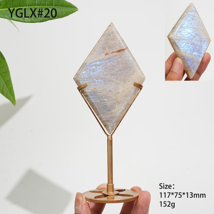 Unique,Natural Crystal Moonstone Diamond Slice