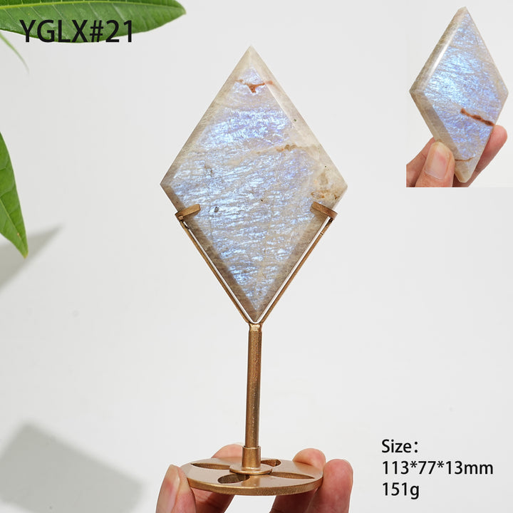 Unique,Natural Crystal Moonstone Diamond Slice