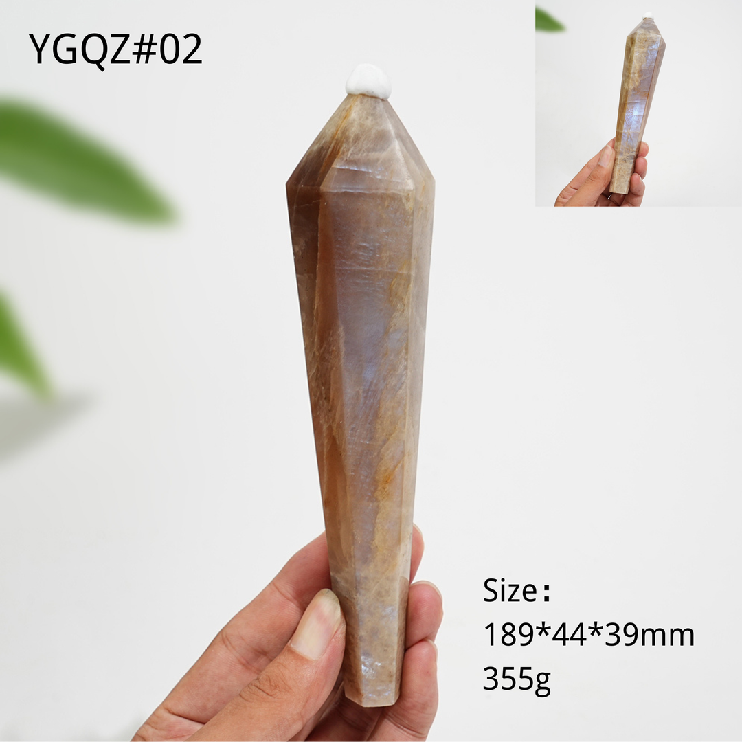 Unique,Natural Crystal Moonstone Wand
