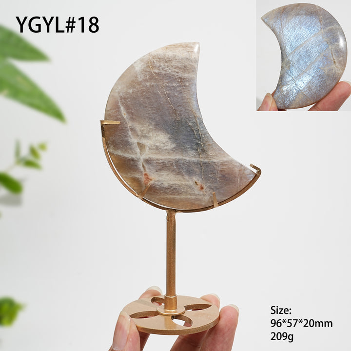 Unique,Natural Crystal Moonstone Crescent Moon