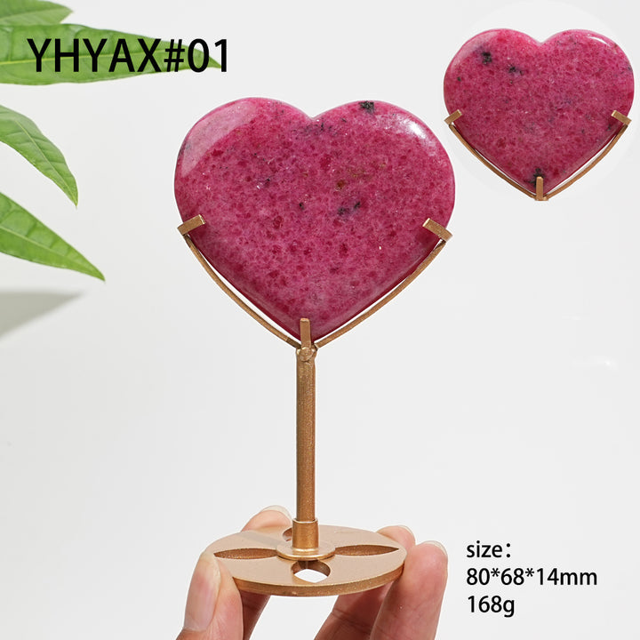 Unique,Natural Crystal Charming Rhodonite In Quartz Heart