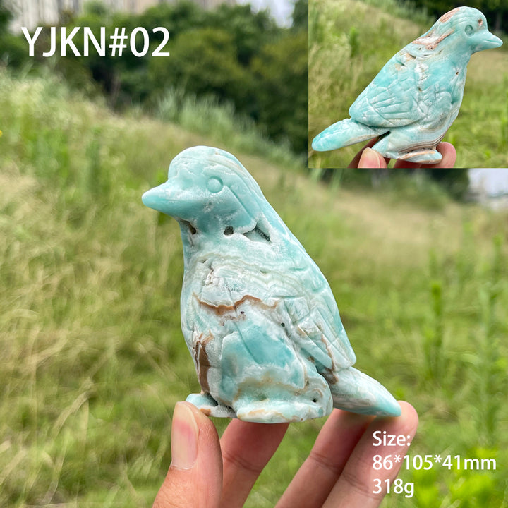 Unique,Natural Crystal Hemimorphite Cute Bird Carving