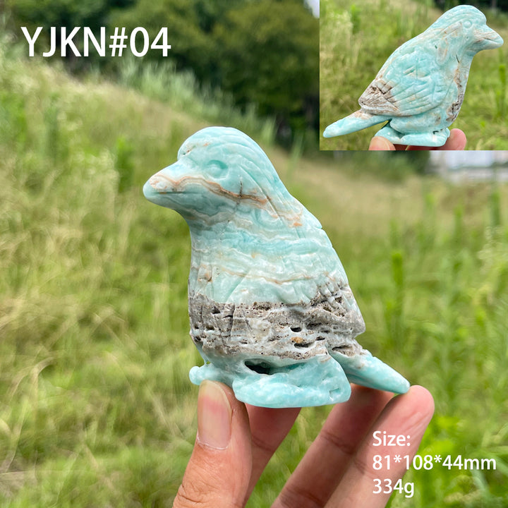 Unique,Natural Crystal Hemimorphite Cute Bird Carving