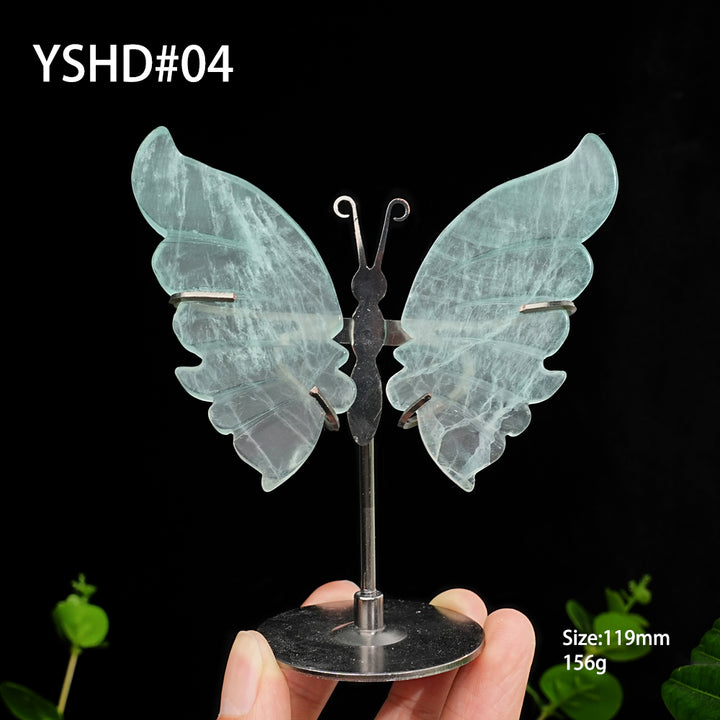 Unique,Natural Crystal Fluorite Butterfly Display