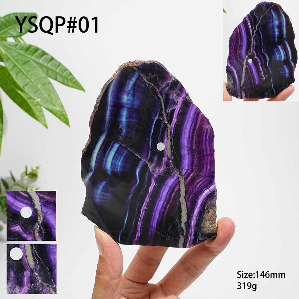 Unique,A Slightly Imperfect Natural Crystal Fluorite Slice
