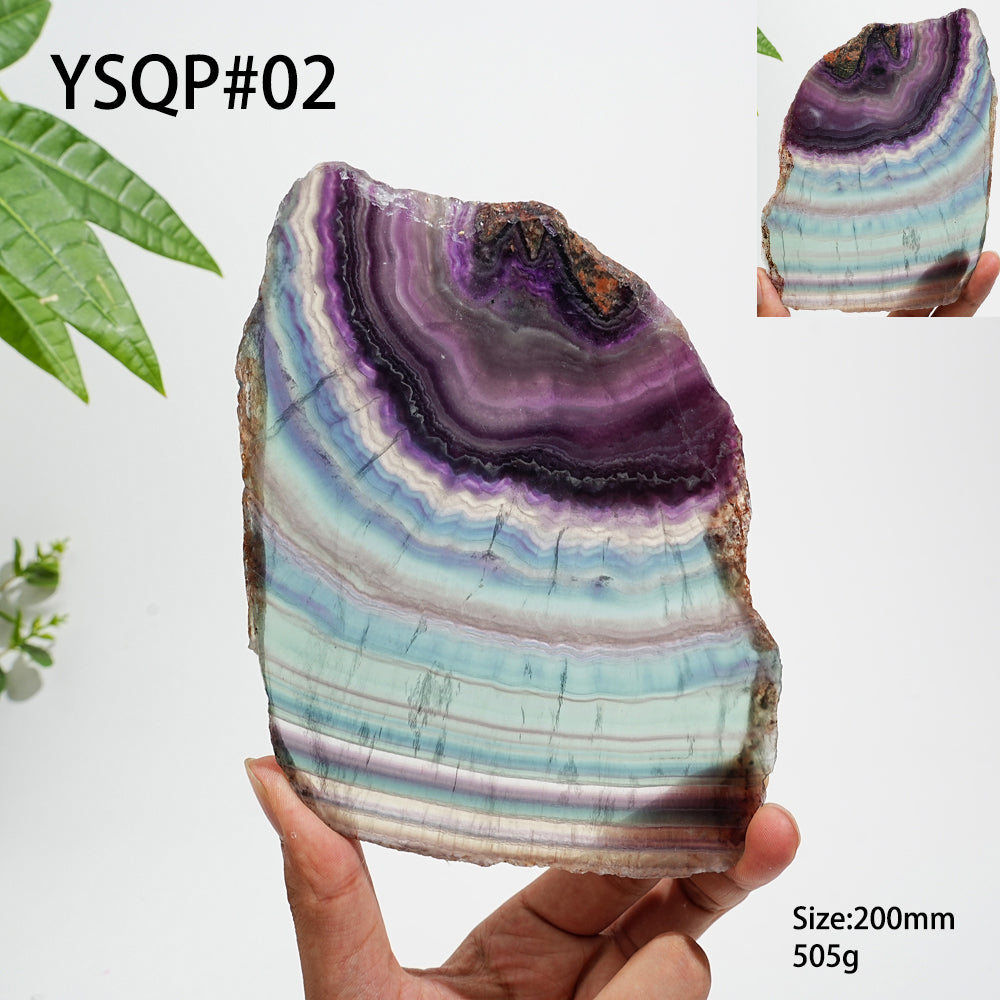 Unique,A Slightly Imperfect Natural Crystal Fluorite Slice