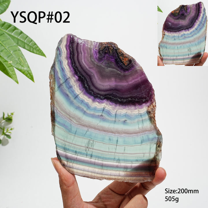 Unique,A Slightly Imperfect Natural Crystal Fluorite Slice