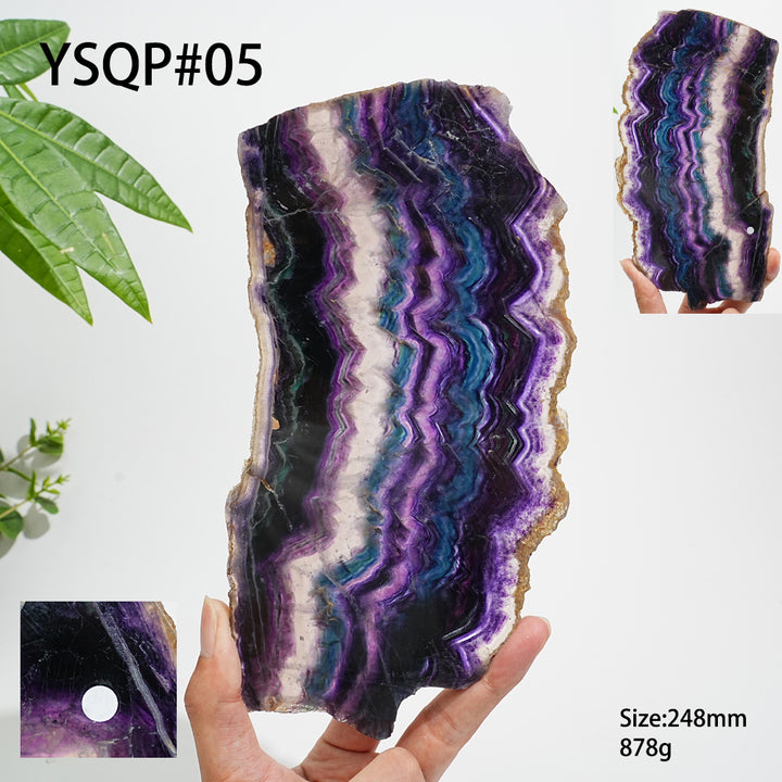 Unique,A Slightly Imperfect Natural Crystal Fluorite Slice
