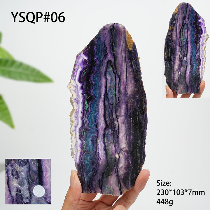Unique,A Slightly Imperfect Natural Crystal Fluorite Slice
