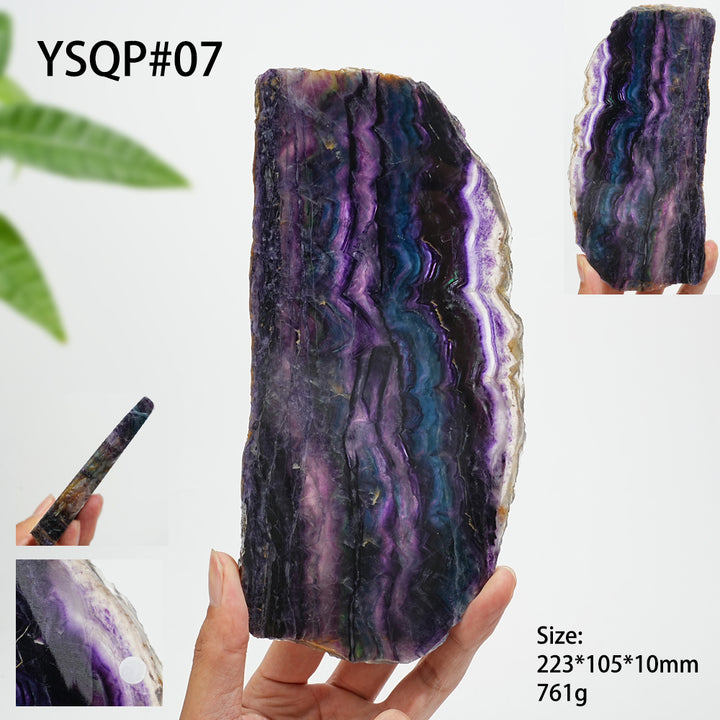 Unique,A Slightly Imperfect Natural Crystal Fluorite Slice