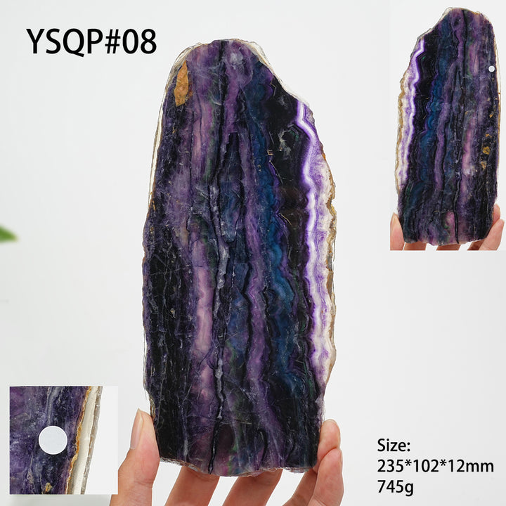 Unique,A Slightly Imperfect Natural Crystal Fluorite Slice