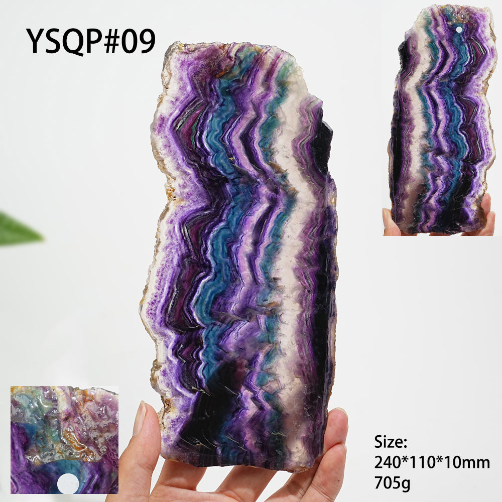 Unique,A Slightly Imperfect Natural Crystal Fluorite Slice