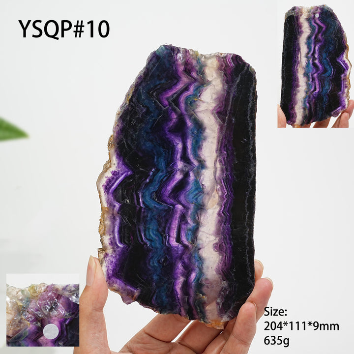 Unique,A Slightly Imperfect Natural Crystal Fluorite Slice