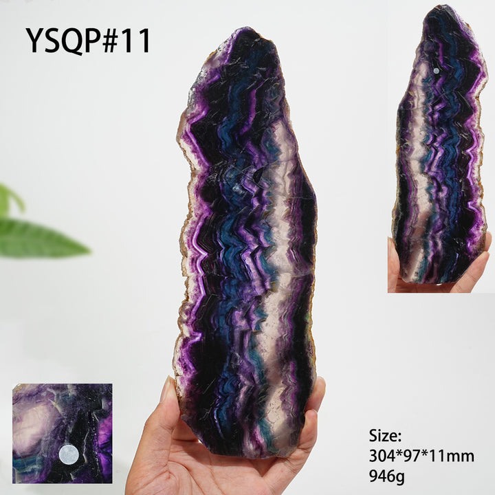 Unique,A Slightly Imperfect Natural Crystal Fluorite Slice